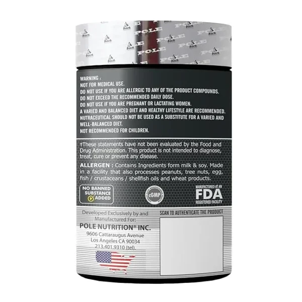 Pole Nutrition ZMA - Zinc & Magnesium Supplement for Enhanced Muscle Strength & Recovery
