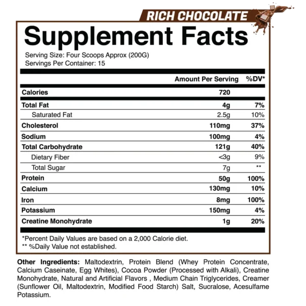 Outlastlabz Max Muscle Gainer (Rich Chocolate)
